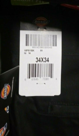 (2) NEW Mens Dickies Black Skinny Fit Twill Work Pants 34x34 NWT-Mega Mart Warehouse-Ultimate Unclaimed Freight Buyer and Seller Specialists