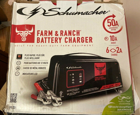 NEW FARM & RANCH Automatic Battery Charger, 50/10/6-Amp, 12-Volt FR01237