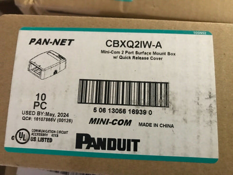 10 Mini-Com 2-Port Surface Mount Box With Quick Release Cover / Adhesive Off Wht-Mega Mart Warehouse-Ultimate Unclaimed Freight Buyer and Seller Specialists
