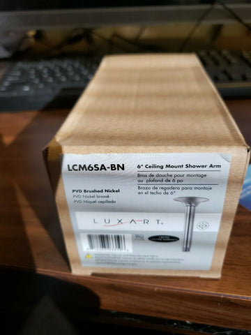 Luxart LCM6SA-BN 6" Ceiling Mount Shower Arm and Flange PVD Brushed Nickel-Mega Mart Warehouse-Ultimate Unclaimed Freight Buyer and Seller Specialists