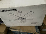 NEW LAMPSMORE INDOOR CEILING FAN E26, 110V, 62" X 41" X 36cm