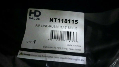 (1)HD VALUE AIR LINE-RUBBER, 15',SET,R NT118115-Mega Mart Warehouse-Ultimate Unclaimed Freight Buyer and Seller Specialists