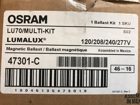 OSRAM SYLVANIA 47301-C, 47301 BALLAST, LU70/MULTI-KIT-Mega Mart Warehouse-Ultimate Unclaimed Freight Buyer and Seller Specialists