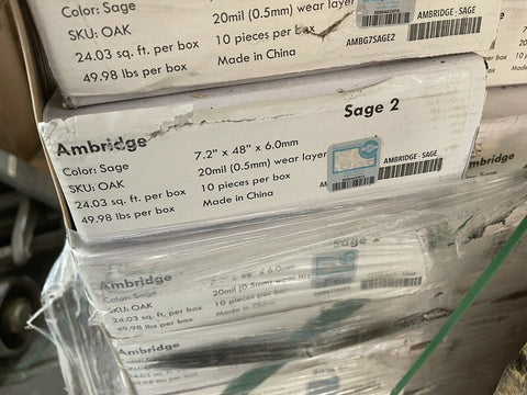 AMBRIDGE SAGE 2 FLOORING 7.2"X48"X6.0mm, OAK, 24.03 SQ FT PER BOX - 50 PC PALLET