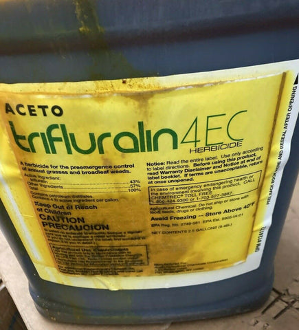 (2/CASE) ACETO Trifluralin 4EC Herbicide - 2.5 Gallons (Triflurex HFP, Treflan)-Mega Mart Warehouse