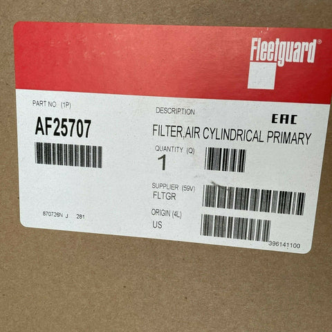 Fleetguard AF25707 AIR Filter CYLINDRICAL PRIMARY