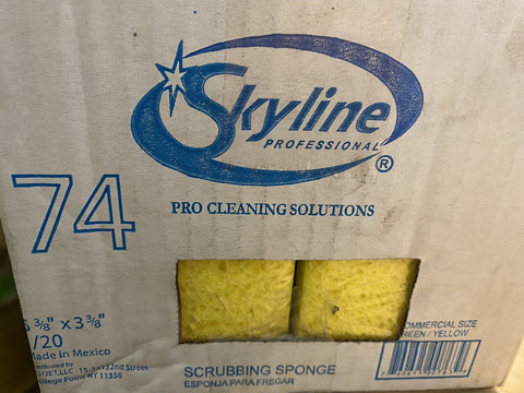 NEW commercial size green/yellow scrubbing sponges  6 3/8" X3 3/8"   20PER  LOT