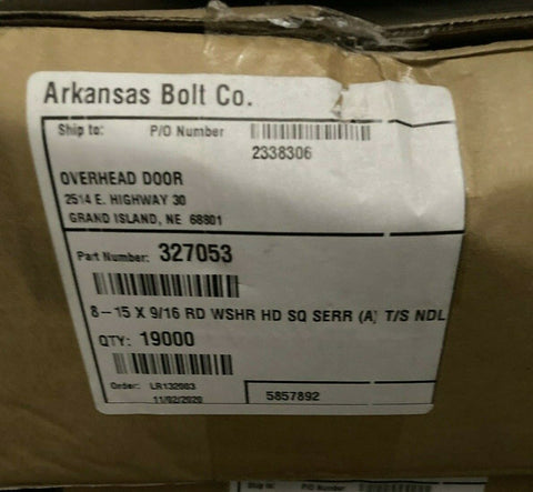 NEW ARKANSAS BOLT 327053 8 - 15 9/16" WASHER HEAD (19,000 PER BOX)-Mega Mart Warehouse