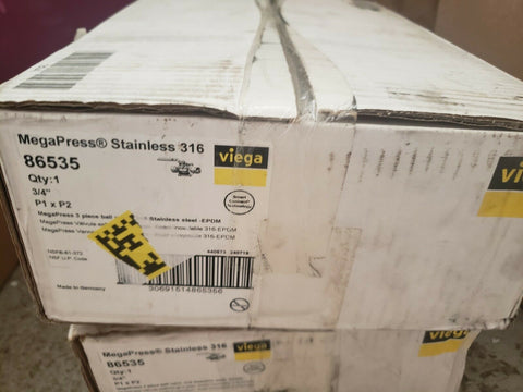 Viega - 86535 - Viega MegaPress Stainless 316 3 piece ball valve-Mega Mart Warehouse-Ultimate Unclaimed Freight Buyer and Seller Specialists