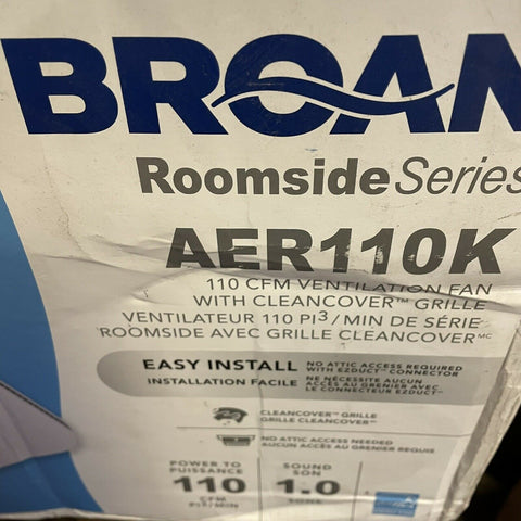 NEW BROAN AER110K 110CKM VENTILATION WITH CLEAN COVER GRILLE