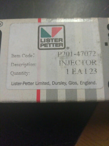 NEW Lister Petter Genuine Fuel Injector For Lister Petter, 201-47072, TS-Mega Mart Warehouse-Ultimate Unclaimed Freight Buyer and Seller Specialists