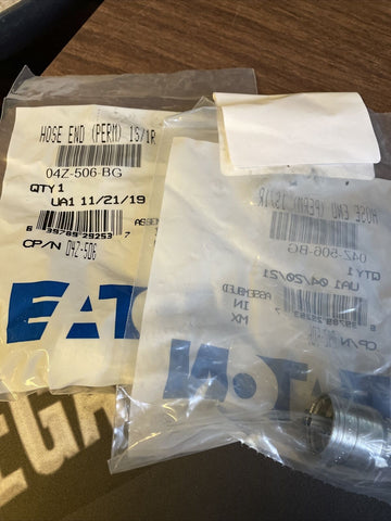 (2) New Eaton 04z-506 -BG crimp hose fitting