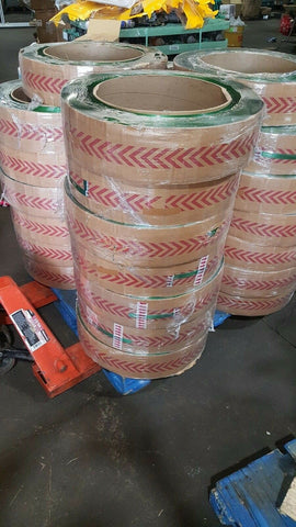 27 PIECE PLASTIC STRAPPING COIL 28, GREEN, 16 X 6, 3/4", 2,700', P3450SMG027B4-Mega Mart Warehouse-Ultimate Unclaimed Freight Buyer and Seller Specialists