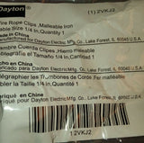 DAYTON 2VKH9 1/8 In, AND 2VKJ2 1/4 in Wire Rope Clip, Maleable Iron-Mega Mart Warehouse-Ultimate Unclaimed Freight Buyer and Seller Specialists