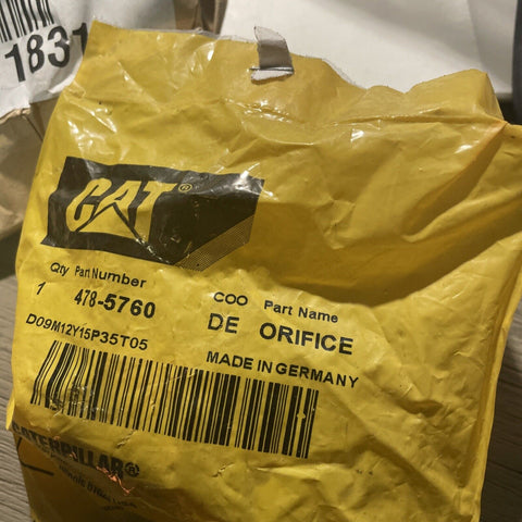 NEW GENUINE OEM CATERPILLAR 478-5760: ORIFICE AS