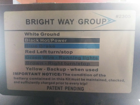 6 Bright Way Group #2305 BW1250, 12V5AH,breakaway kit - no cable OEM NEW-Mega Mart Warehouse-Ultimate Unclaimed Freight Buyer and Seller Specialists