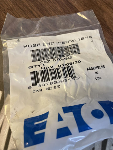 BRAND NEW 08Z-670-BG - Eaton Weatherhead Z Series Crimp Hose Fitting
