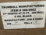 POLYETHELENE ENCASEMENT TUBING, TRUMBULL MFG, 388-9962, 27" PERFED AT 22' X 308'-Mega Mart Warehouse