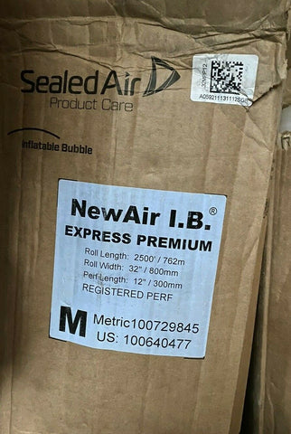 New Air I.B. Inflatable Bubble Wrap Film Cushion 32"x 2500' 100640477 BRAND NEW