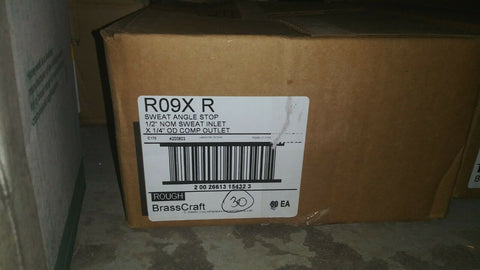 (1 BOX OF 30) NEW Brasscraft MULTI-TURN SUPPLY STOP COMP R09X R-Mega Mart Warehouse-Ultimate Unclaimed Freight Buyer and Seller Specialists
