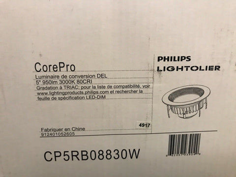 LED Retrofit Downlight,950 lm,3000K,Wht,5" PHILIPS CP5RB08830W-Mega Mart Warehouse-Ultimate Unclaimed Freight Buyer and Seller Specialists