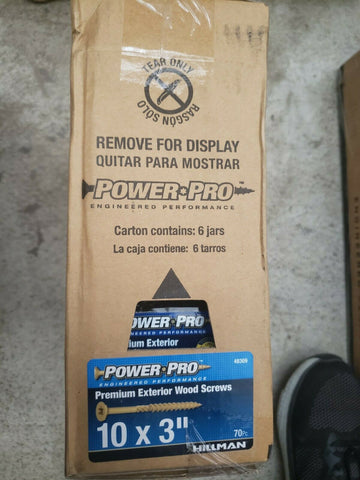 (6 BOXES/CASE) Power Pro #10 x 3-Inch Premium Exterior Wood Screw 70-Pack-Mega Mart Warehouse-Ultimate Unclaimed Freight Buyer and Seller Specialists