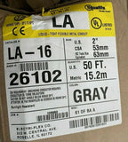 1 BRAND NEW LLQUATITE 26102  2" 50 FT  GRAY LIQUID TIGHT FLEXIBLE  METAL CONDUIT