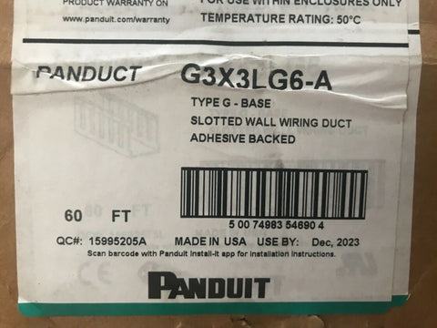 Wire Duct,Wide Slot,Gray,3.25 W x 3 D PANDUIT G3X3LG6-A 120' FOOT CASE-Mega Mart Warehouse-Ultimate Unclaimed Freight Buyer and Seller Specialists