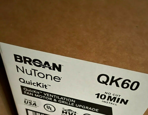 1 Broan NuTone QuicKit Ventilation Fan Motor & Grille QK60 Upgrade