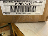 NEW Plumb Pak Polished Chrome Metal Shower Arm and Flange 1/2" X  6"(2 PER LOT)