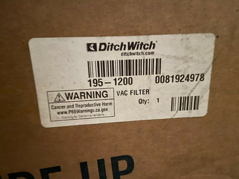 NEW OEM GENUINE 195-1200 Ditch Witch VAC FILTER-Mega Mart Warehouse-Ultimate Unclaimed Freight Buyer and Seller Specialists