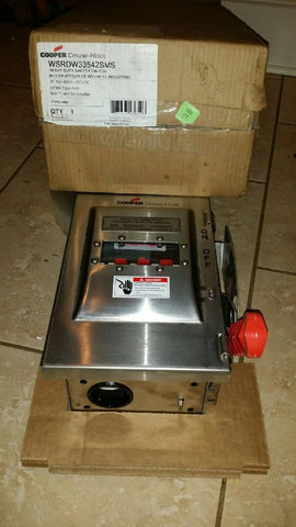 HEAVY DUTY SAFETY SWITCH WSRDW33542SMS COOPER CROUSE-HINDS 3P 30A 600V 250VDC-Mega Mart Warehouse-Ultimate Unclaimed Freight Buyer and Seller Specialists