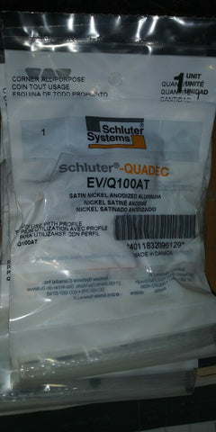 (21) NEW SCHLUTER Quadec In/Out Corner 3/8" Satin Nickel EV/Q100AT-Mega Mart Warehouse