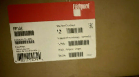 BRAND NEW 12/PACK FLEETGUARD FUEL FILTER FF105 12 PER CASE