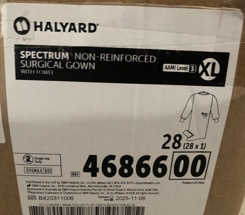 HALYARD SURGICAL GOWN WITH TOWEL 46866 LEVEL 3 XL  (BOX OF 28)