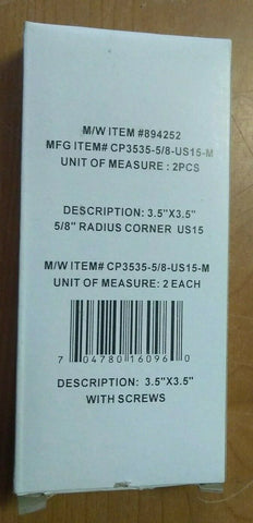 NEW 3.5" X 3.5" x 5/8" Radius Corner US15 Hinges with Srews 894252-Mega Mart Warehouse-Ultimate Unclaimed Freight Buyer and Seller Specialists