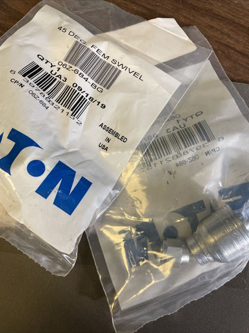 (2) NEW EATON 06Z-684-BG CRIMP HOSE FITTING