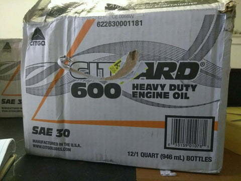 NEW CITGO Citgard 600 HD SAE 30 (12-1 quart case)-Mega Mart Warehouse-Ultimate Unclaimed Freight Buyer and Seller Specialists