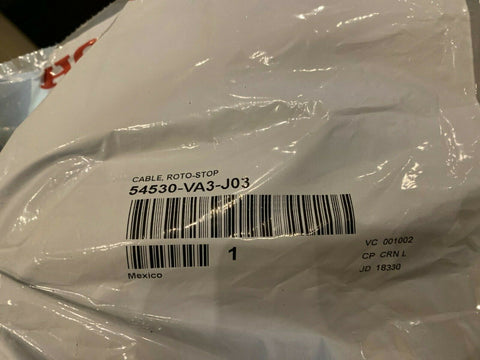 NEW Honda 54530-va3-j03 (Genuine Honda / OEM) Roto Stop Cable-Mega Mart Warehouse-Ultimate Unclaimed Freight Buyer and Seller Specialists