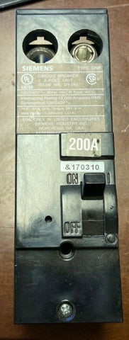 Siemens 200 Amp 2-Pole 10kA Type QN Reverse Handle Main Breaker NEW NO BOX-Mega Mart Warehouse-Ultimate Unclaimed Freight Buyer and Seller Specialists