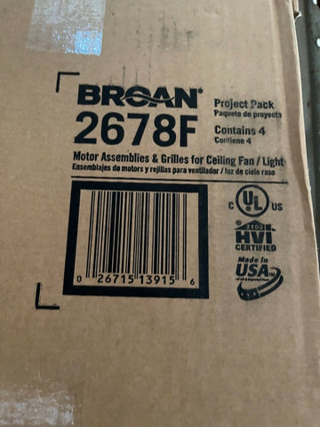 4 Broan - 2678F - 50 CFM Ventilation Fan/Light Finish Pack - 2.5 Sones
