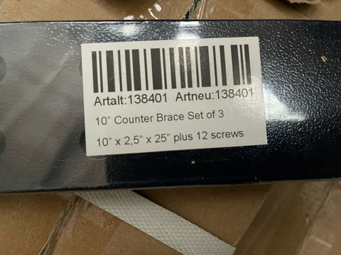 ARTALT 138401, 10" COUNTER BRACE SET OF 24, 10" X 2.5" X 2.5" PLUS 96 SCREWS-Mega Mart Warehouse