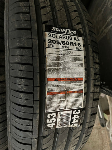 (1) NEW Starfire Solarus AS All-Season Tire - 205/60R16 92H 205 60 R16