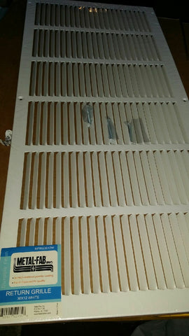 (5) 30" x 12" RETURN GRILLE - Easy Air FLow - Flat Stamped Face-Mega Mart Warehouse-Ultimate Unclaimed Freight Buyer and Seller Specialists