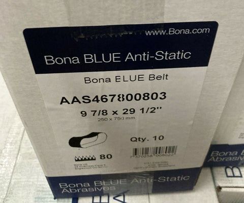 BONA BLUE ANTI STATIC SANDING BELT AAS467800803 10" (BOX OF 10) 80 GRIT
