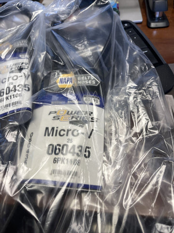 NAPA Gates Micro-V Serpentine Belt K060435, 6PK1108 20MM x 1122MM *SHIPS FREE*