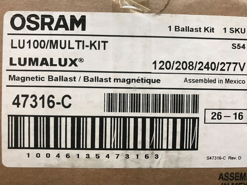 OSRAM Sylvania - 47316 - LU100/MULTI-KIT - Magnetic HPS Ballast Kit-Mega Mart Warehouse-Ultimate Unclaimed Freight Buyer and Seller Specialists