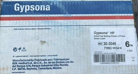 30-3046 Plaster Bandage Gypsona HP 6 Inch X 15 Foot Plaster of Paris White