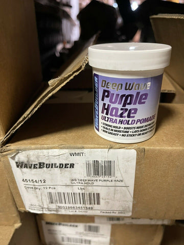 (CASE OF 12) WaveBuilder Deep Wave Purple Haze Ultra Hold Pomade, 3.0 SHIPS FREE