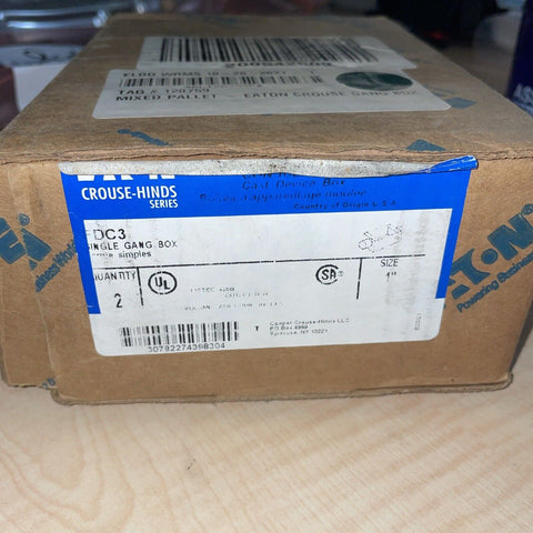 (2) Crouse-Hinds/EATON  FDC3 Gang Device Box Cast Iron 1" NPT